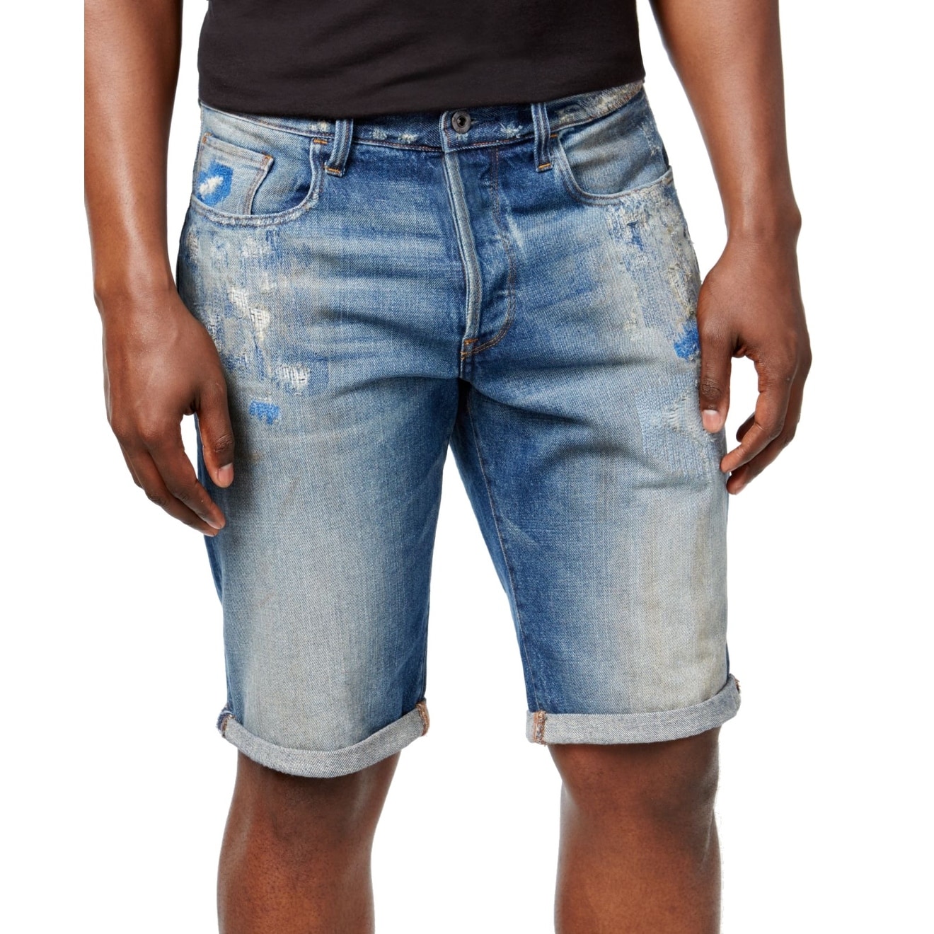 g star denim shorts mens