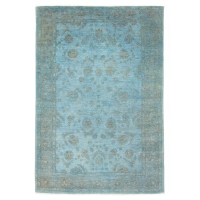 ECARPETGALLERY Hand-knotted Vibrance Teal Wool Rug - 5'6 x 8'2