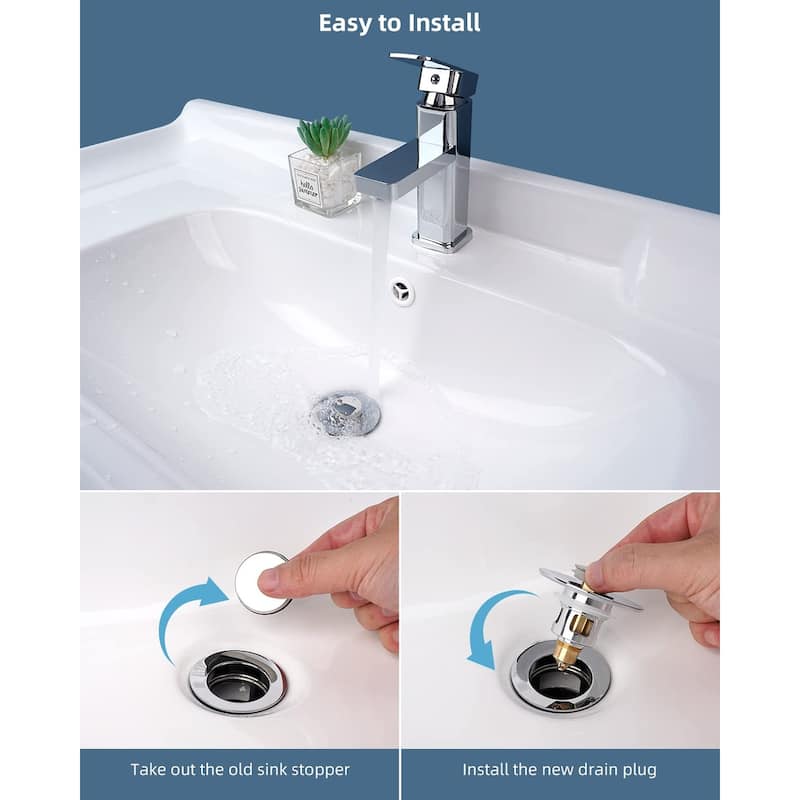 2pcs All Metal Universal Bathroom Sink Stopper for 1.0-1.8" Drain Hole