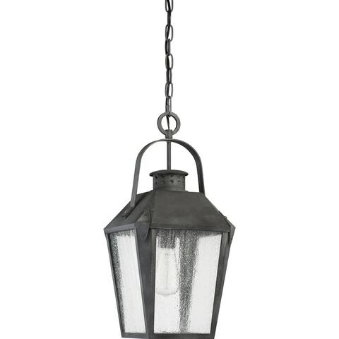 Carriage 1-Light Mottled Black Mini Pendant