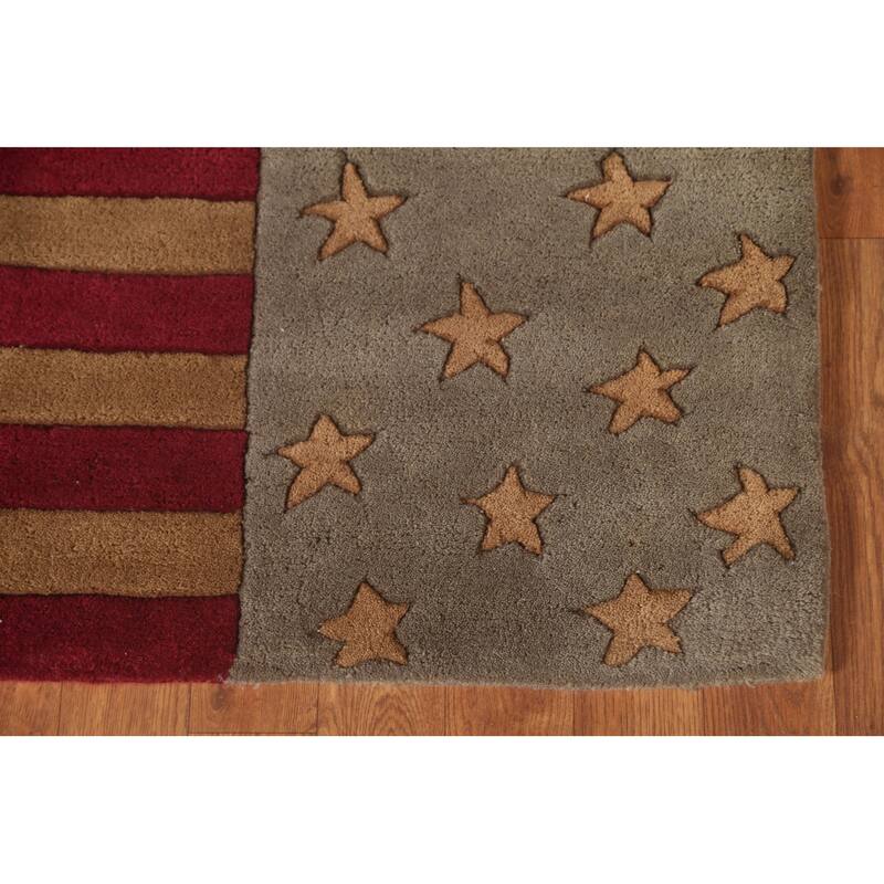 Checkered Gabbeh Oriental Area Rug Hand-Tufted Wool Carpet - 5'0" x 8'0"