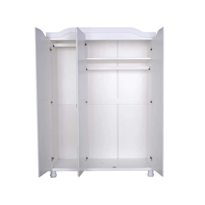100% Solid Wood Kyle 4-Door Wardrobe Armoire by Palace Imports