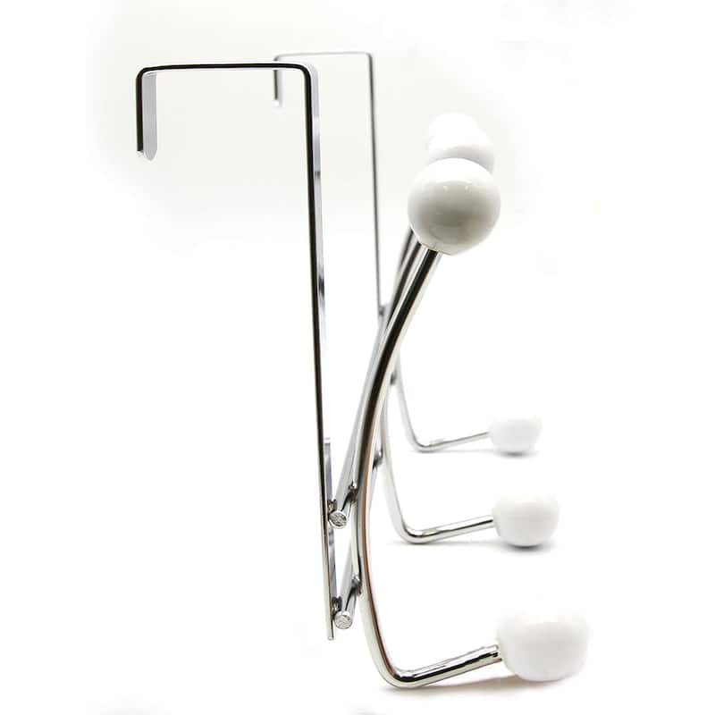 Over The Door Hook Rack with 6 Ball Ends - 10.5 L x 4 D x 7.5 H