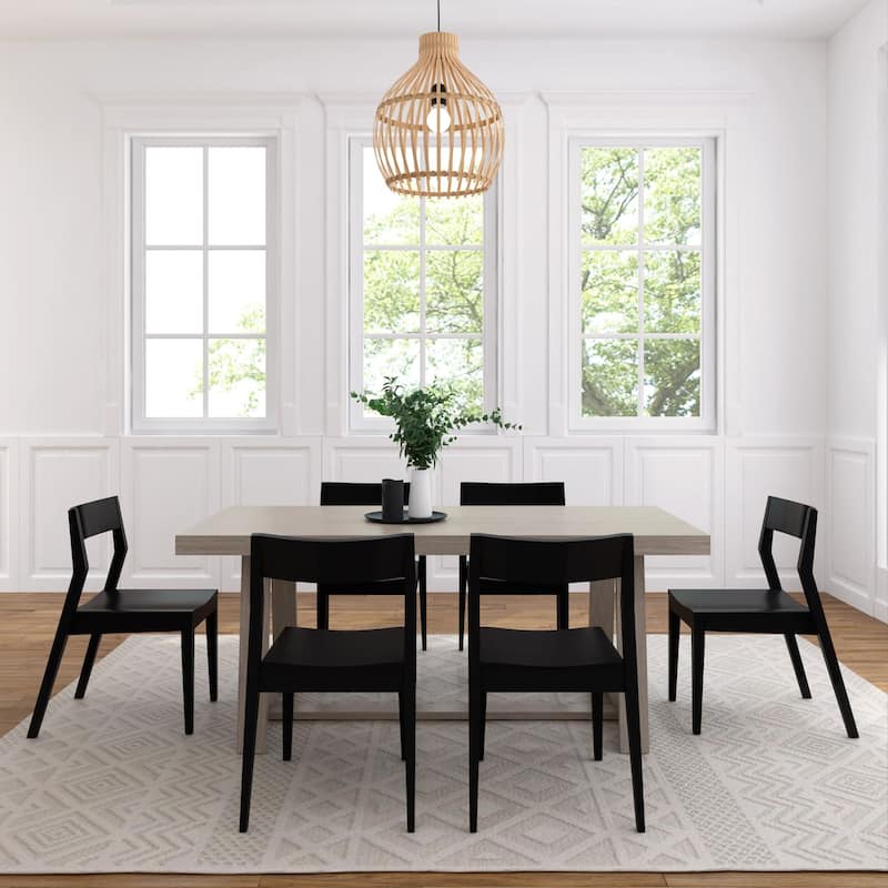 Plank and Beam 72" Classic Solid Wood Table and Chairs Dining Set