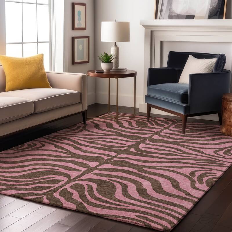Premium Washable Super Soft Modern Zebra Print Mayfield Rug - Brown - 10' x 14'