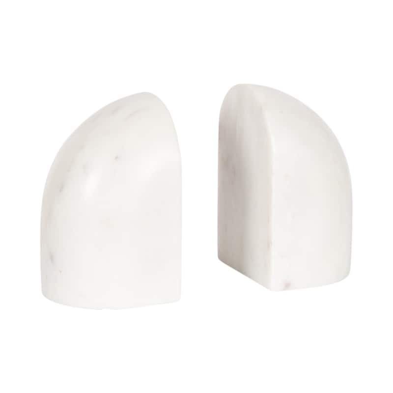 Kate and Laurel Brookhart Marble Bookends 2pc Set - 2 piece - 2 piece - White