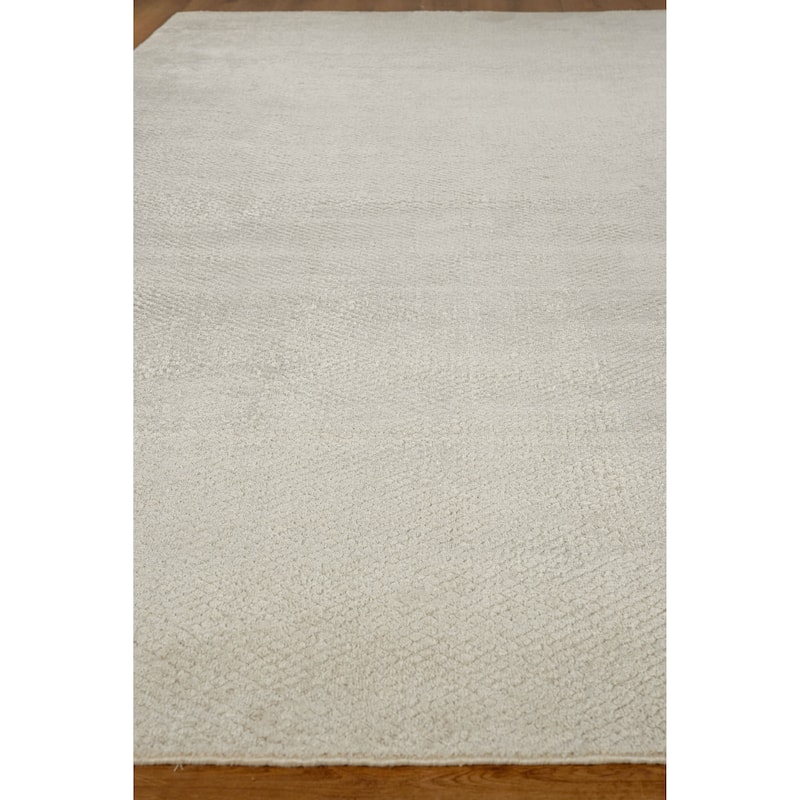 EXQUISITE RUGS Pearl Hand-loomed Bamboo Silk Beige Area Rug.