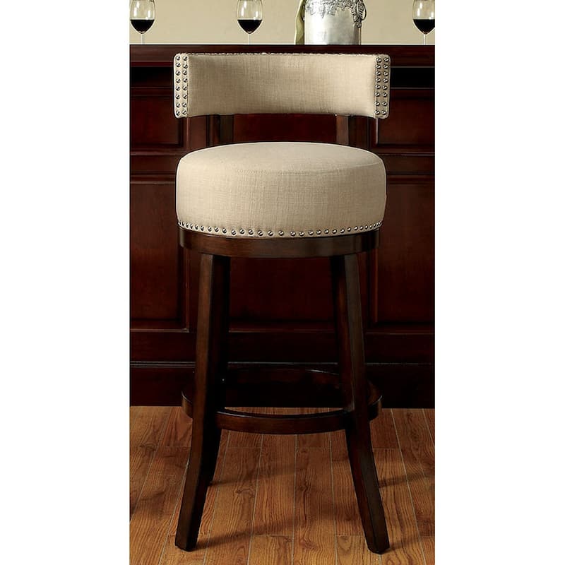 Lynsey Contemporary 24"Barstool With linen Cushion, Set of 2 - 34 H x 22.25 W x 22.25 L Inches