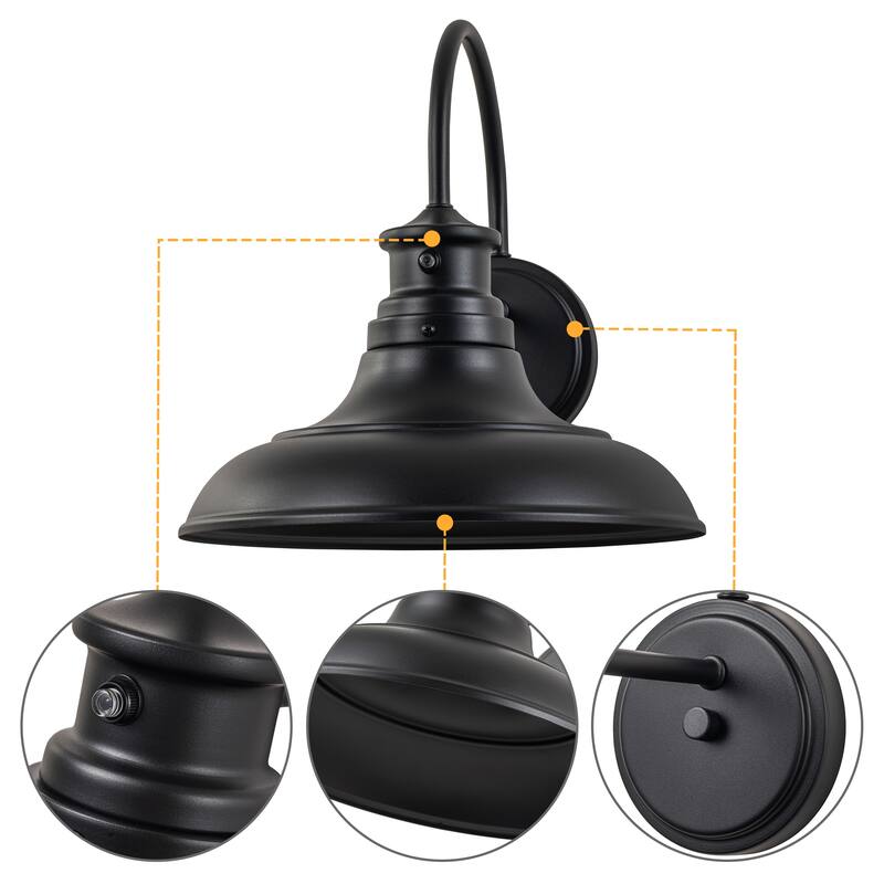 C Cattleya 2-Pack Matte Black Dusk to Dawn Integrated LED Outdoor Barn Light