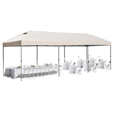 10x30 Heavy Duty Pop-Up Canopy Tent With Sidewalls & Wheeled Bag for Patio, Wedding, Backyard Events.