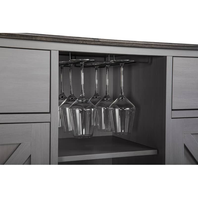 47 in. Modern X-Door Wine Cabinet w/ Built-in Wine Rack - 47" in Width