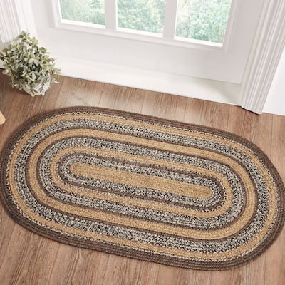 Espresso Jute Rug Oval w/ Pad 27x48 - 27" x 48" Oval
