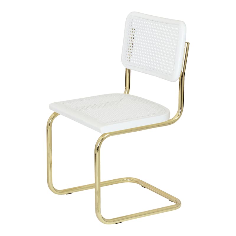 Breuer Chair Company Marcel Breuer Cesca Cane Cantilever Side Chair w/ Brass Steel Frame (Various Wood & Cane Colors)