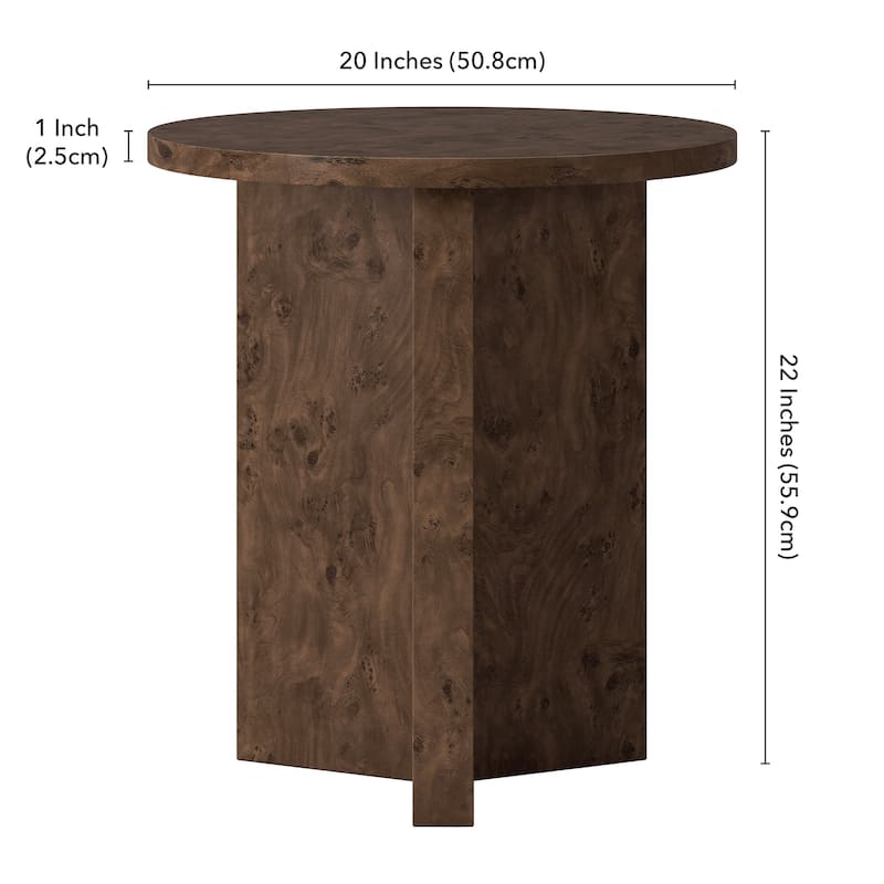 Anders 20" Wide Burled Side Table - 20" Wide