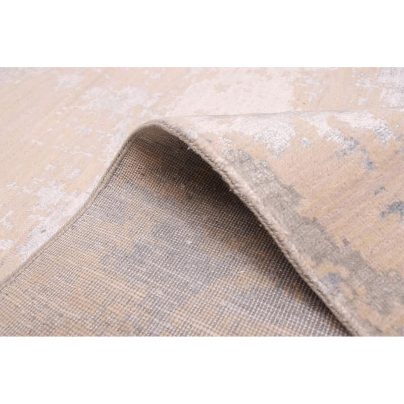 ECARPETGALLERY Hand-knotted Legacy Tan Silk, Wool Rug - 8'0 x 10'0