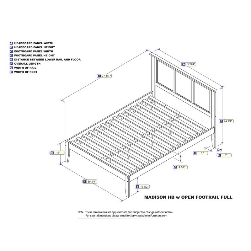 King Platform Bed - City Chic Style Walnut Finish - Modern Bedroom Furniture