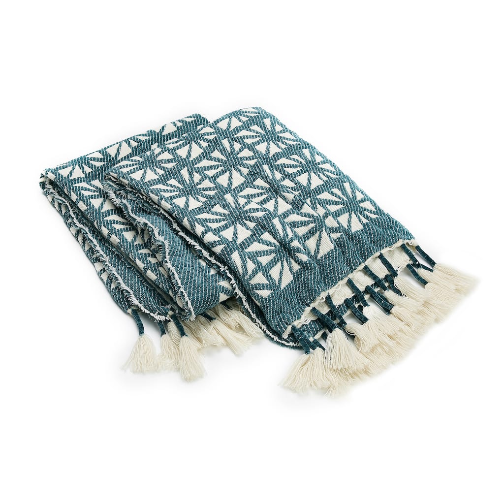 Planetarium Woven Throw Blanket with Tassels by Jungalow