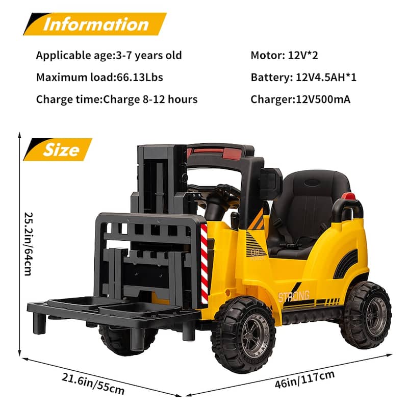 12V Kids Ride-On Forklift Truck with Remote Control,