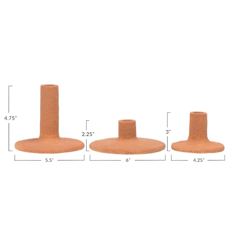 Stoneware Taper Candle Holders