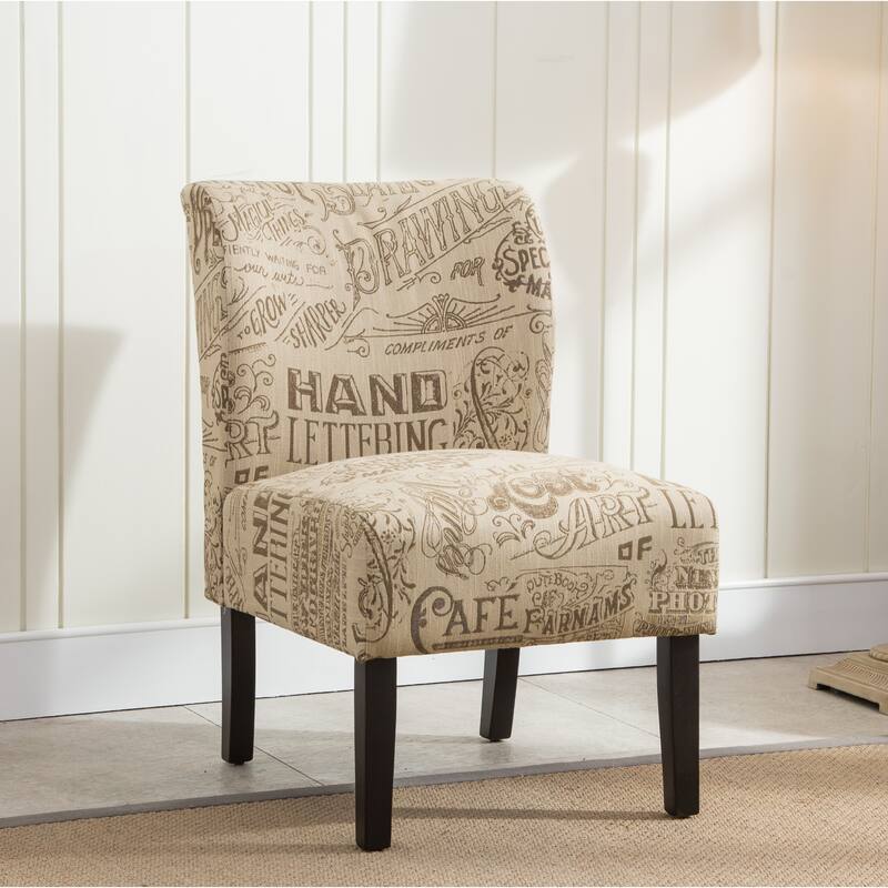 Khaki Graffiti 29.13" Upholstered Accent Chair - Khaki Graffiti