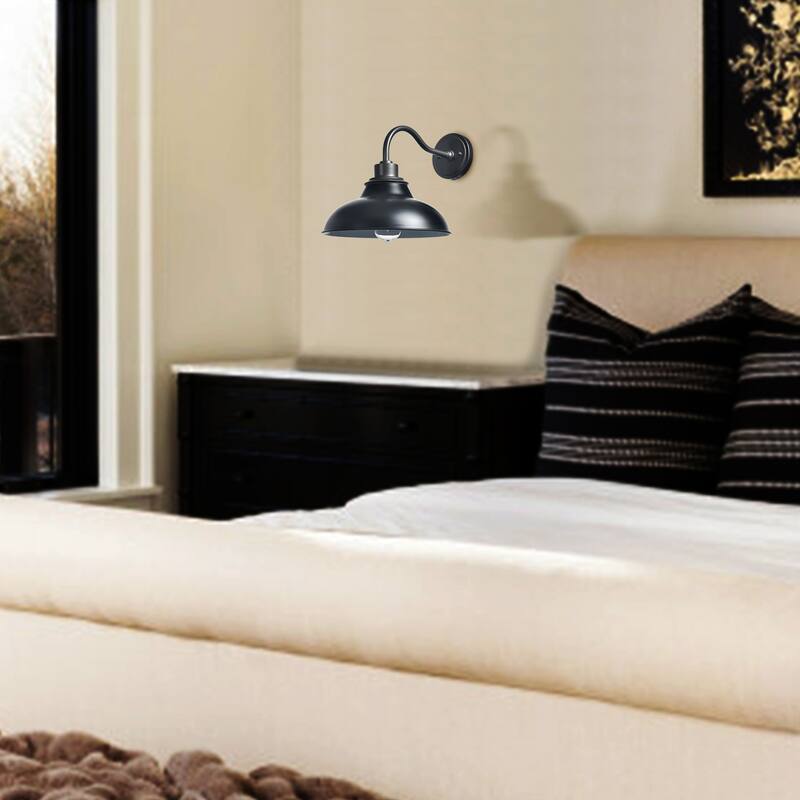 Sanver Black Gooseneck Wall Sconces Farmhouse Barn Light, 1-Light