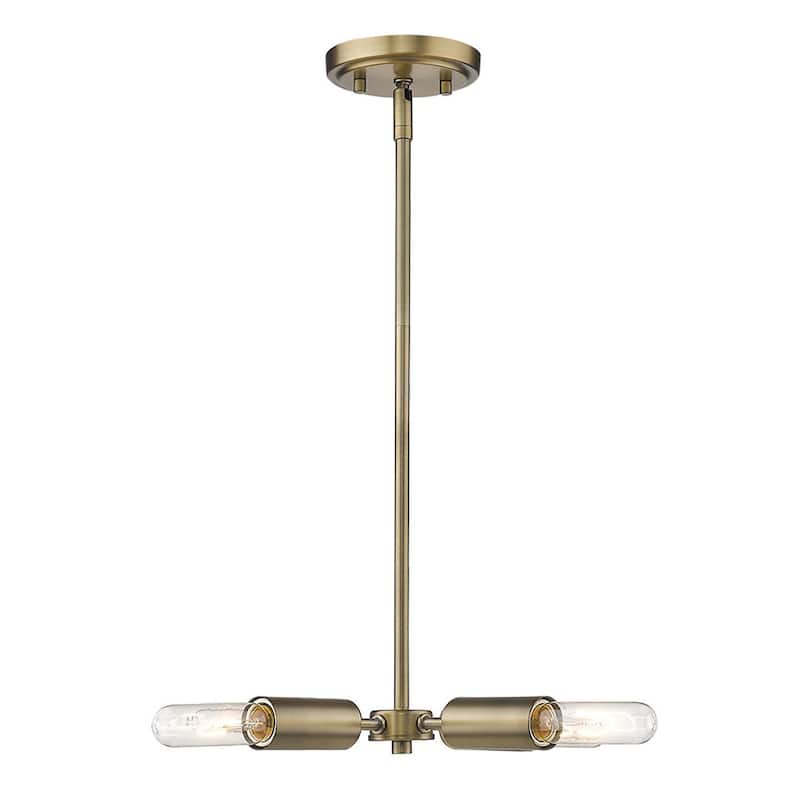 HomeRoots Gold Four Light Metal Dimmable Chandelier - 12' X '1.75' X '12
