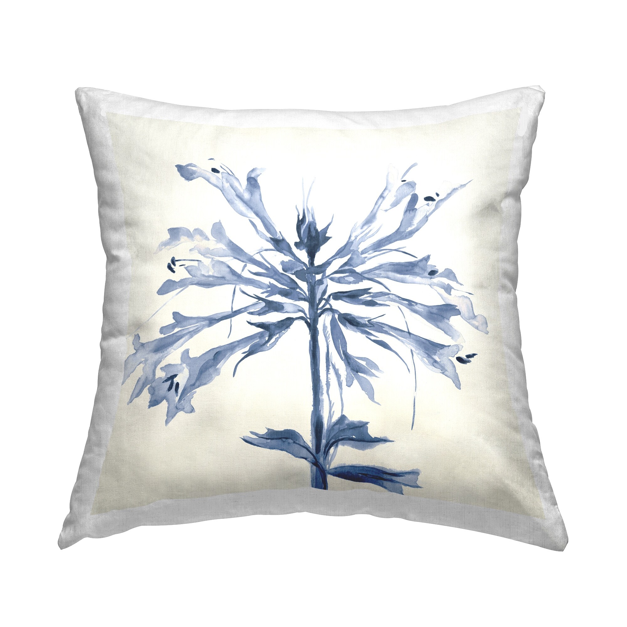 Stupell Modern Blue Abstract Flower Printed Throw Pillow Design by Liz Jardine