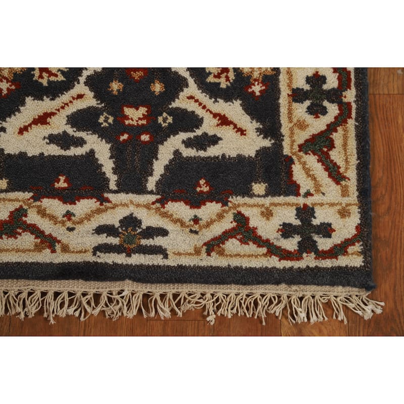 Geometric Oushak Oriental Foyer Rug Hand-Knotted Wool Carpet - 2'0"x 3'0"