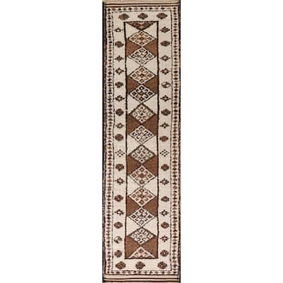 Anatolian Beige Oriental Runner Rug Handmade Wool Carpet - 2'8"x 12'4"