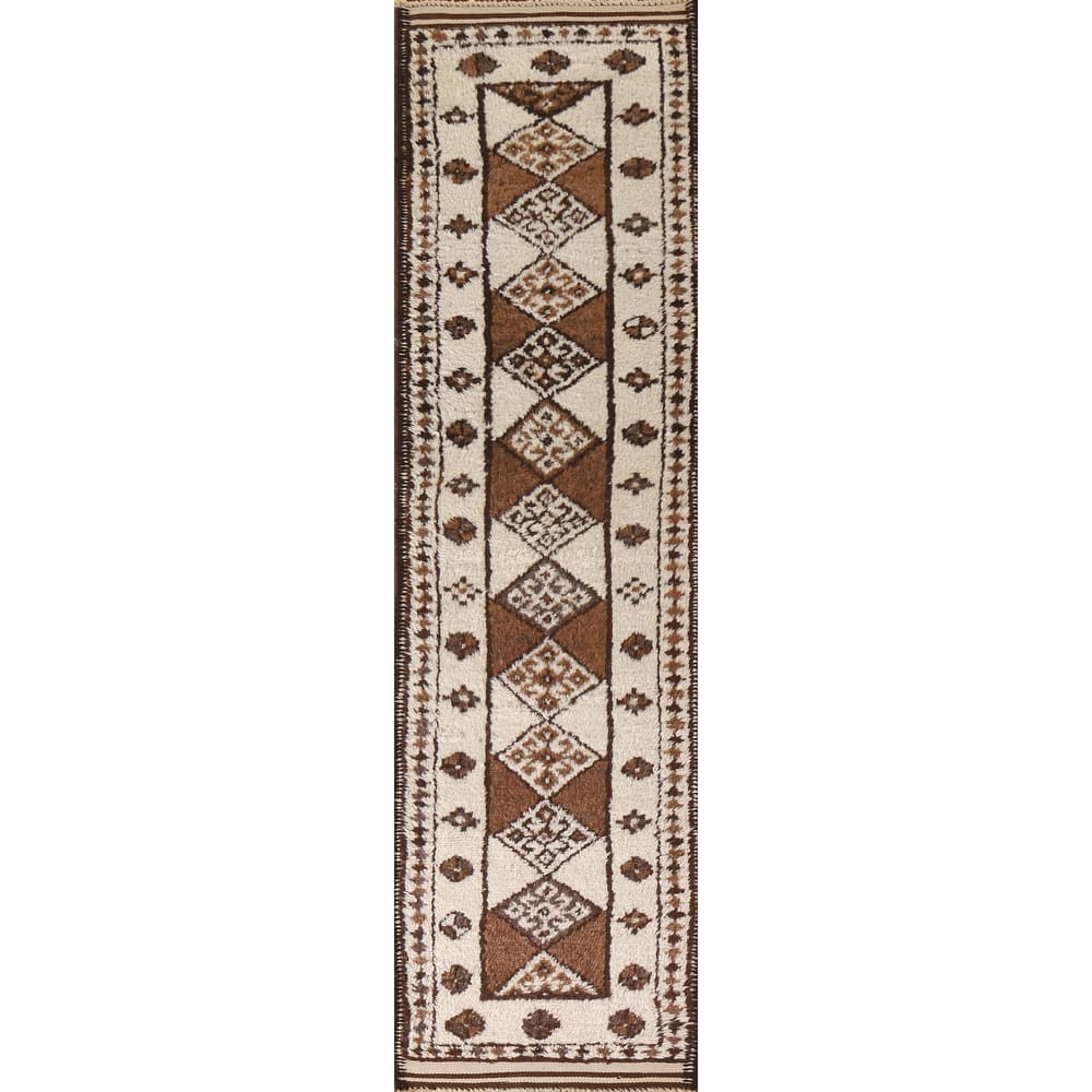 Anatolian Beige Oriental Runner Rug Handmade Wool Carpet - 2'8"x 12'4"