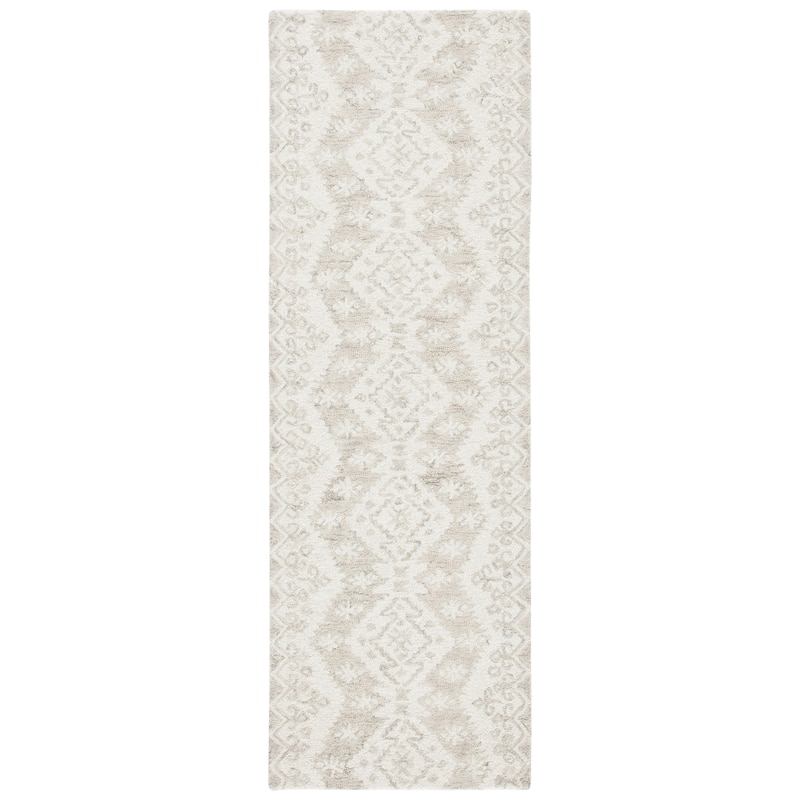 SAFAVIEH Handmade Snowflake Micro-loop Modern Wool Area Rug - 2'3" x 4' - Ivory/Beige