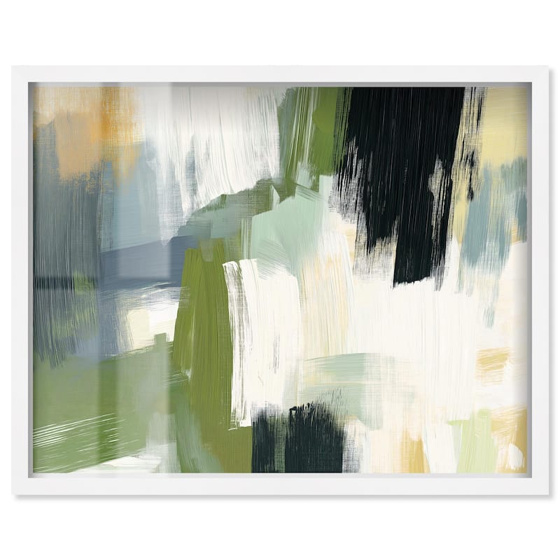 Moss Layers I Shadowbox by Art Remedy - White - 30" x 24"