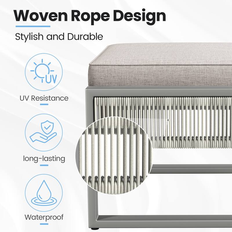 All-Weather Wicker Outdoor Ottomans PE Rattan Ottomans