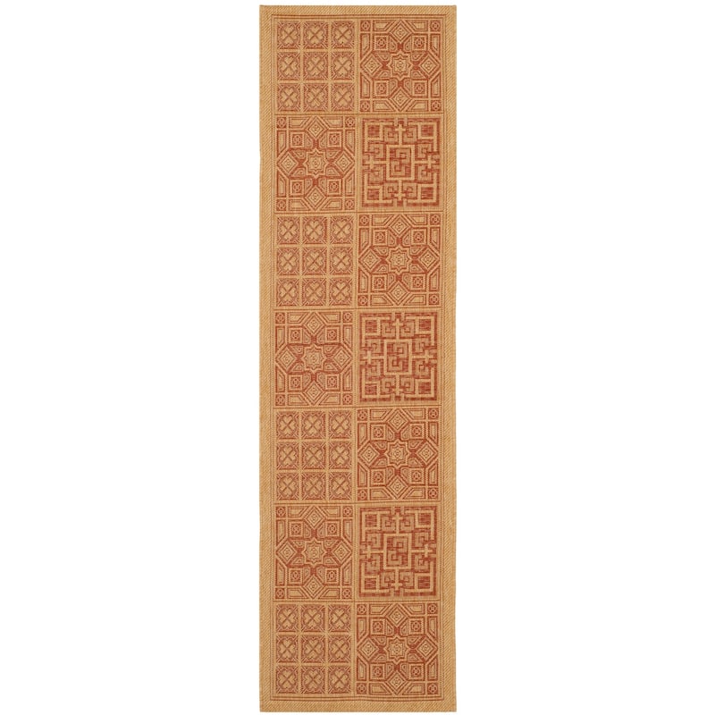 SAFAVIEH Courtyard Jacklyn Geometric Block Indoor/ Outdoor Area Rug