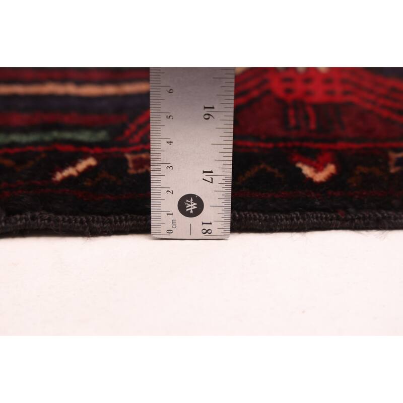 ECARPETGALLERY Hand-knotted Teimani Black, Dark Red Wool Rug - 3'10 x 6'1