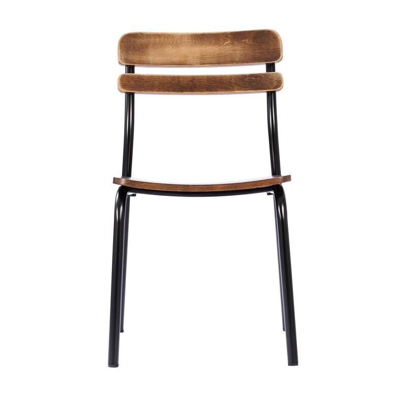 Commercial Solid Wood Dining Chair with Frame and Antique Finish - 18.75"W x 20.75"D x 31.5"H