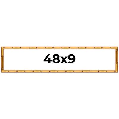 48x9 Frame Gold Bamboo Picture Frame Modern Photo Frame Includes UV Acrylic Shatter Guard Front Acid Free Foam Backing Board