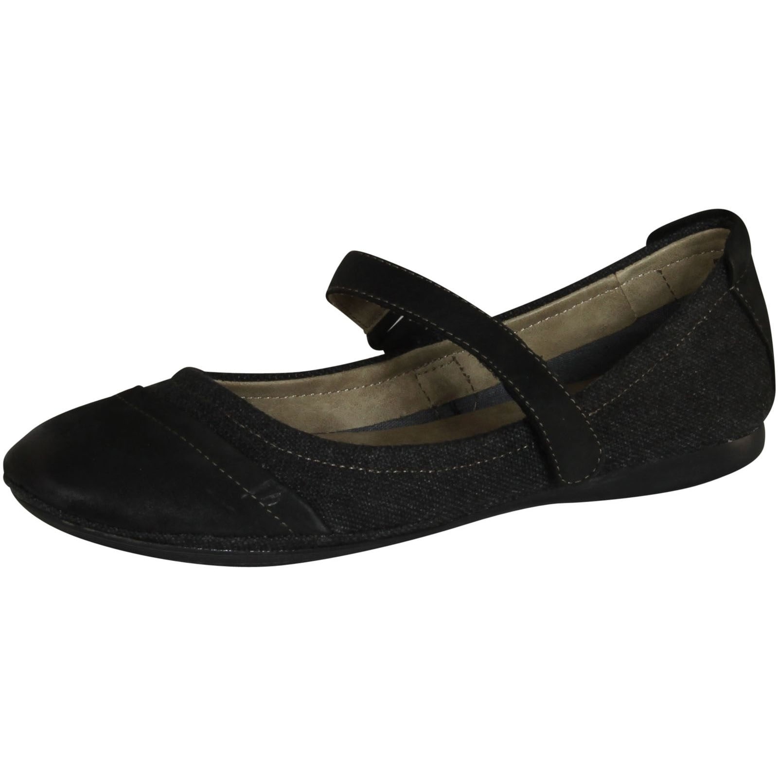 Pella Mary Jane Flats Shoes - Black 