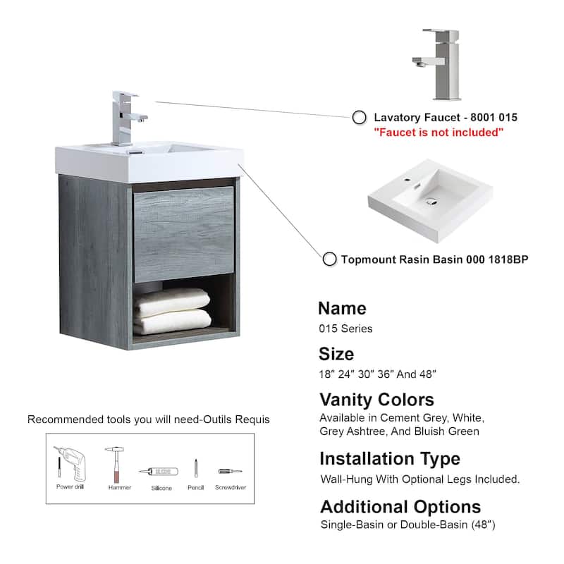 Laila 18" Single Bathroom Vanity Set