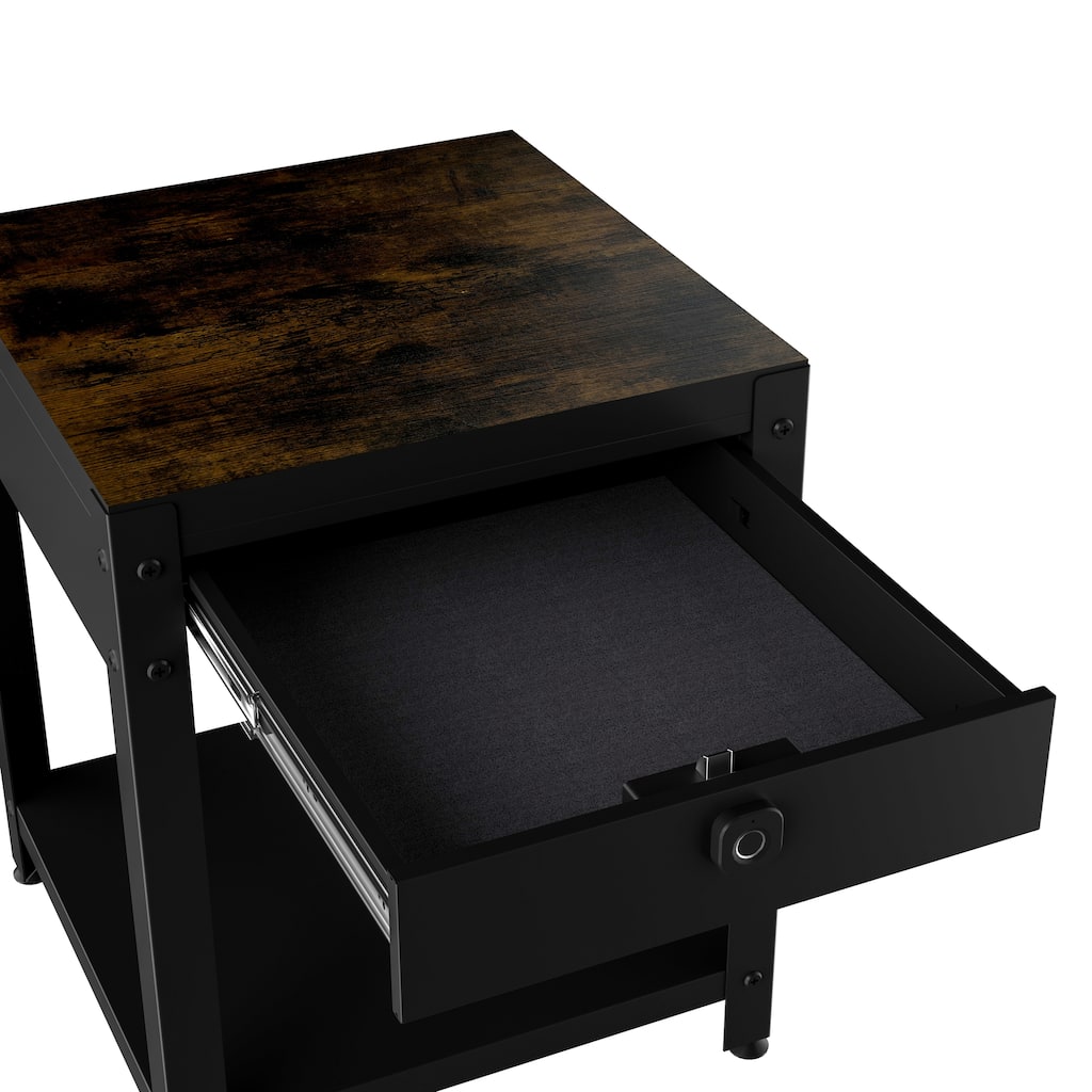 double-layer coffee table with hidden compartment and fingerprint lock - Living room dining table