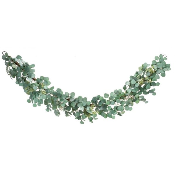 Set of 2 Lovely Sage Green Artificial Springtime Decorative Eucalyptus Garland 73”