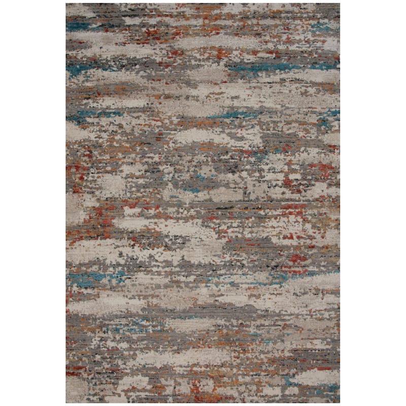 Alora Decor Cosmopolitan Contemporary Gray Wool/Tencel Area Rug