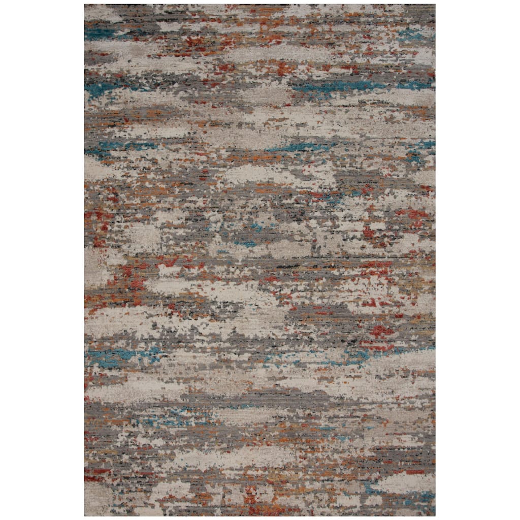 Alora Decor Cosmopolitan Contemporary Gray Wool/Tencel Area Rug
