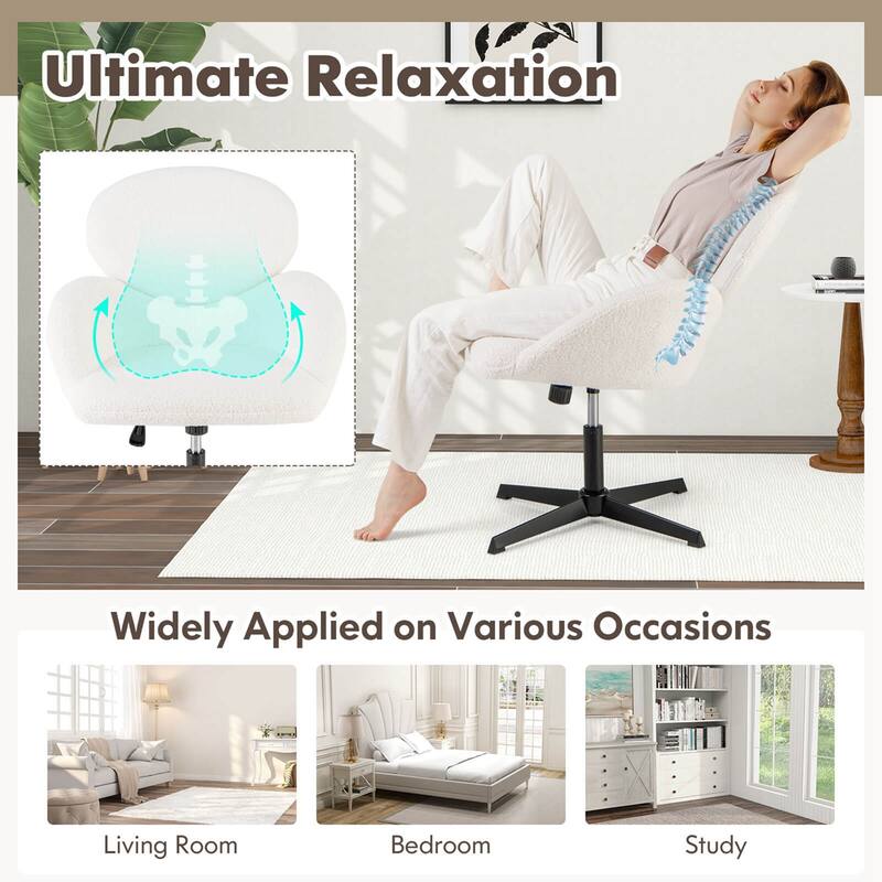 Costway Criss Cross Chair Swivel Cross Legged Chair with Adjustable - See Details
