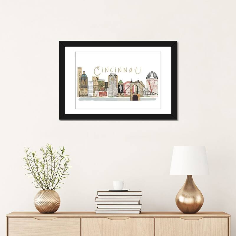 iCanvas "Cincinnati Horizontal Skyline" by Paper Cutz