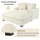 preview thumbnail 6 of 31, Classic Oversized Chaise Lounge Chair in Soft Cream Fabric with Sturdy Solid Wood Legs, 53.5'' x 70.9'' for Maximum Comfort