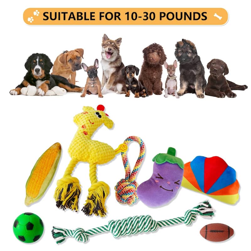 15 Pack Colorful Dog Chew Toys for Teething, Pet Rope Toy Fun Interactive Dog Toys - N/A