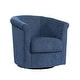 preview thumbnail 53 of 62, Marvel Traditional 360-degree Swivel Tub Chair Yowza Chenille Azure Blue