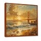 preview thumbnail 13 of 14, Designart "Yellow White Sunset Golden Gate Bridge San Francisco" San Francisco Framed Wall Art Industrial Wall Decor Art