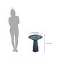 preview thumbnail 7 of 12, Bridgeton Teal Glaze Birdbath - 17" x 22"